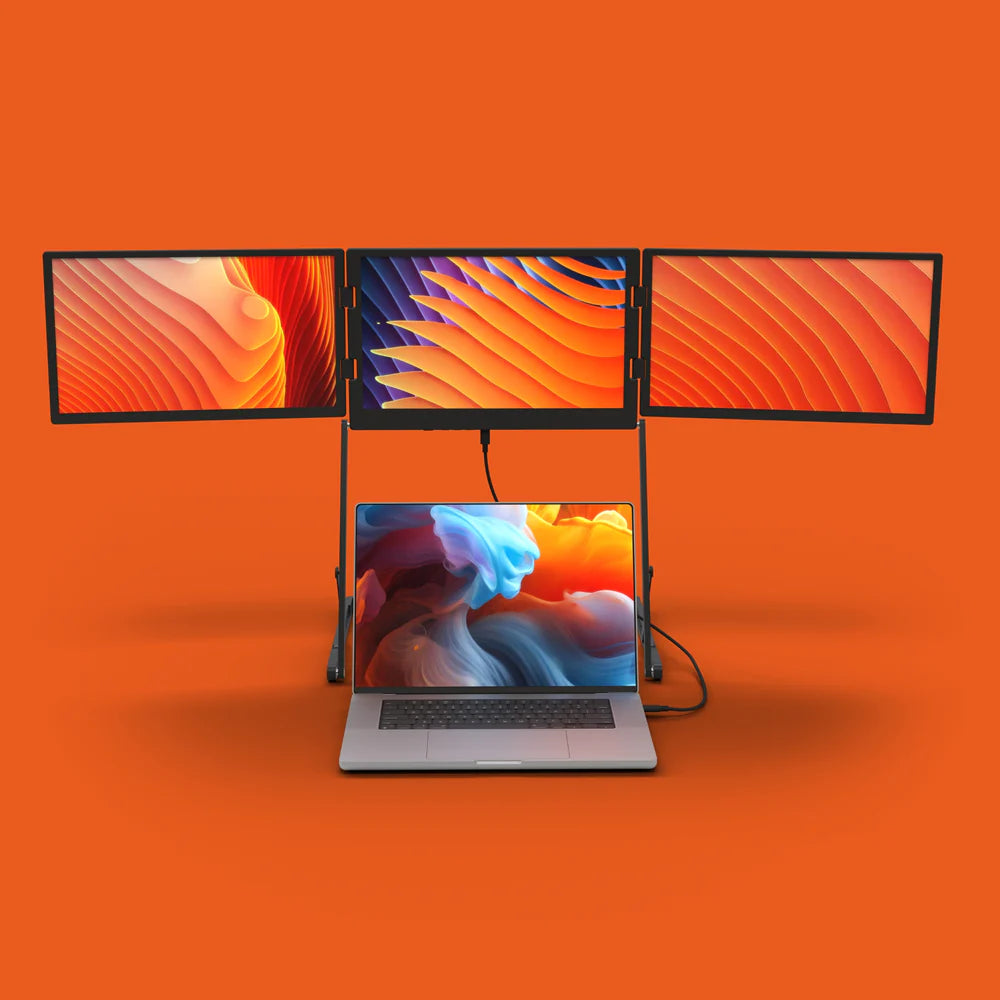 Triple Screen Laptop Monitor Setup